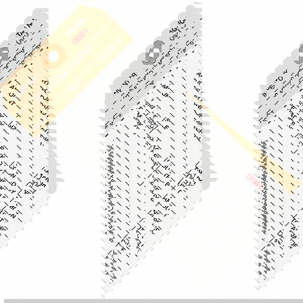 Blank Tag: 6-1/4'' High, Manila & White, Synthetic Paper